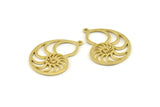 Brass Shell Charm, 4 Raw Brass Sea Shell Charm With 1 Loop, Pendants (32x22x1.2mm) N1345