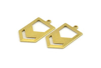 Brass Chevron Charm, 12 Raw Brass Arrow Charms With 1 Loop (27x15x0.80mm) A1600