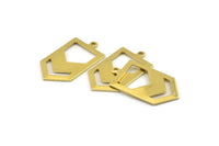 Brass Chevron Charm, 12 Raw Brass Arrow Charms With 1 Loop (27x15x0.80mm) A1600