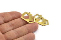 Brass Chevron Charm, 12 Raw Brass Arrow Charms With 1 Loop (27x15x0.80mm) A1600