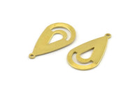 Brass Drop Charm, 12 Raw Brass Drop Charms With 1 Loop (28x16x0.80mm) A1603