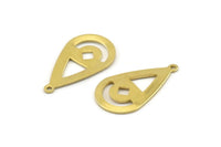 Brass Drop Charm, 12 Raw Brass Drop Charms With 1 Loop (28x16x0.80mm) A1605