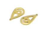 Brass Drop Charm, 12 Raw Brass Drop Charms With 1 Loop (28x16x0.80mm) A1605