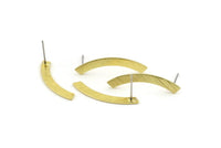 Stud Earring, 8 Textured Raw Brass, Stud Earrings, Ear Stud, Brass Earrings (29x3.5x0.80mm) M320 A1585