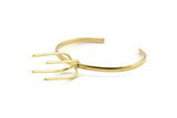 Brass Claw Bracelet, Raw Brass 4 Claw Bracelet Stone Setting N1015