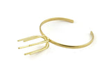 Brass Claw Bracelet, Raw Brass 6 Claw Bracelet Stone Setting N1019
