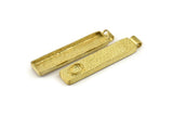 Brass Rectangle Charm,  Raw Brass Rectangle Charms With 1 Loop, Pendants (55x12x4mm) N1054