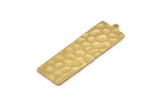 Brass Rectangle Pendant, 4 Hammered Raw Brass Rectangle Charms With 1 Loop (37x12x1.2mm) M492