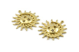 Moon and Sun, 2 Raw Brass, Brass Moon, Brass Sun, Charm Pendant, Brass Pendant, Brass Charm With 1 Loop (32x30mm) N1374