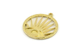 Brass Eye Charm, 2 Raw Brass Eye Charms With 1 Loop, Pendants, Earrings (27x24mm) N1381