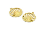 Brass Eye Charm, 2 Raw Brass Eye Charms With 1 Loop, Pendants, Earrings (27x24mm) N1381