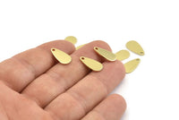 Brass Drop Charm, 50 Raw Brass Drop Charms With 1 Hole, Blanks (14x7x0.80mm) M449