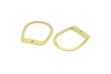 D Shaped Charm, 24 Raw Brass D Shaped Charms With 1 Hole, D Shape Rings (25x22x0.80mm) M451