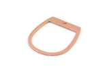 D Shaped Charm, 24 Raw Copper D Shaped Charms With 1 Hole, D Shape Rings (25x22x0.80mm) M452