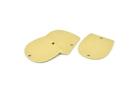 D Şeklinde Tılsım, 2 Delikli 12 Ham Pirinç D Şeklinde Tılsım, D Şeklinde Boşluklar (20x19x0,80 mm) M453