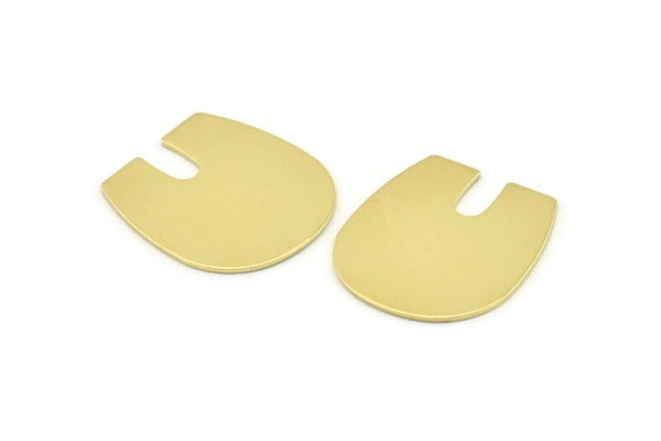 Brass U Shaped Blank, 8 Raw Brass U Shaped Stamping Blanks, Findings (25x22x0.80mm) M455