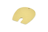 U Shaped Charm, 8 Raw Brass U Shaped Charms With 1 Hole, Blanks (25x22x0.80mm) M456