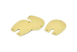U Shaped Charm, 8 Raw Brass U Shaped Charms With 3 Holes, Blanks (25x22x0.80mm) M457