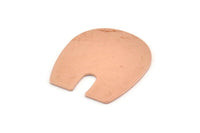 Copper U Shaped Blank, 6 Raw Copper U Shaped Stamping Blanks, Findings (25x22x0.80mm) M458