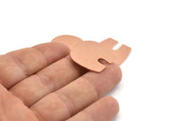 Copper U Shaped Blank, 6 Raw Copper U Shaped Stamping Blanks, Findings (25x22x0.80mm) M458