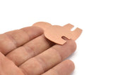 Copper U Shaped Blank, 6 Raw Copper U Shaped Stamping Blanks, Findings (25x22x0.80mm) M458