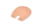 U Shaped Charm, 6 Raw Copper U Shaped Charms With 3 Holes, Blanks (25x22x0.80mm) M460