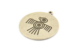 Mayan Pendant, Silver Mayan Charm, Brass Mayan Charm, Mayan Civilization Symbol, Mayan Charm, Aztec Pendant, Aztec Mayan (32x29x1.2mm) N1389