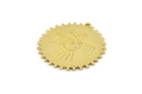 Mayan Pendant, Silver Mayan Charm, Brass Mayan Charm, Mayan Civilization Symbol, Mayan Charm, Aztec Pendant, Aztec Mayan (30x29x1.2mm) N1392