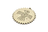 Mayan Pendant, Silver Mayan Charm, Brass Mayan Charm, Mayan Civilization Symbol, Mayan Charm, Aztec Pendant, Aztec Mayan (30x29x1.2mm) N1392