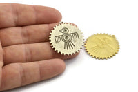 Mayan Pendant, Silver Mayan Charm, Brass Mayan Charm, Mayan Civilization Symbol, Mayan Charm, Aztec Pendant, Aztec Mayan (30x29x1.2mm) N1392