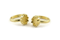 Brass Claw Ring, 2 Raw Brass Royal Ring - Ring Stone Setting - Pad Size 12x10mm (17mm) N1384
