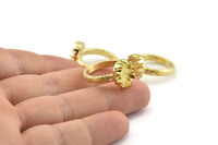 Brass Claw Ring, 2 Raw Brass Royal Ring - Ring Stone Setting - Pad Size 12x10mm (17mm) N1384