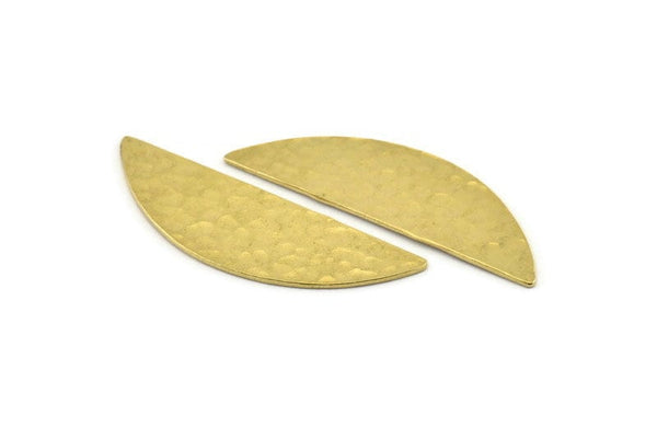 Brass Semi Circle 2 Hammered Raw Brass Half Moon Blanks (51x16x1mm) N0921