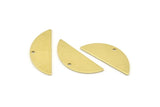 Semi Circle Charm, 12 Raw Brass Half Moon Charms With 1 Hole, Blanks, Stamping Blanks (29x11x0.80mm) M495