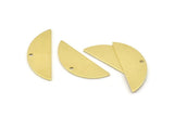 Semi Circle Charm, 12 Raw Brass Half Moon Charms With 1 Hole, Blanks, Stamping Blanks (29x11x0.80mm) M495