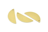 Semi Circle Charm, 12 Raw Brass Half Moon Charms With 1 Hole, Blanks, Stamping Blanks (29x11x0.80mm) M496