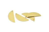 Semi Circle Charm, 12 Raw Brass Half Moon Charms With 1 Hole, Blanks, Stamping Blanks (29x11x0.80mm) M496