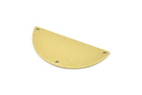 Semi Circle Charm, 8 Raw Brass Half Moon Charms With 3 Holes, Blanks, Connectors (38x17x0.80mm) M509
