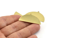 Semi Circle Charm, 8 Raw Brass Half Moon Charms With 1 Loop, Blanks, Stamping Blanks (38x20x0.80mm) M510