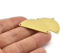 Semi Circle Charm, 8 Raw Brass Half Moon Charms With 3 Holes, Blanks, Stamping Blanks (38x20x0.80mm) M512