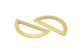 Semi Circle Blank, 10 Raw Brass Half Moon Stamping Blanks (38x17x0.80mm) M515