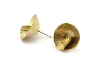 Brass Flower Earring, 2 Raw Brass Flower Stud Earrings (24mm) N1132