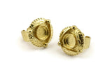 Brass Ring Settings, Raw Brass Adjustable Rings With 1 Stone Settings - Pad Size 10mm N1148