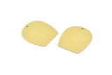D Shaped Charm, 8 Raw Brass D Shaped Charms With 1 Hole, D Shape Blanks (25x22x0.80mm) M464