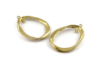 Brass Drop Charm, 2 Raw Brass Drop Charms With 1 Loop, Pendants, Findings (45x32mm) N1156