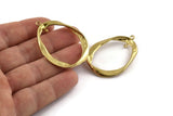 Brass Drop Charm, 2 Raw Brass Drop Charms With 1 Loop, Pendants, Findings (45x32mm) N1156