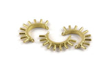 Brass Eyelash Charm, 4 Raw Brass Eyelash Pendants With 2 Loops, Pendants, Earrings (30x19mm) N1153