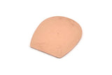 D Shaped Blank, 6 Raw Copper D Shaped Stamping Blanks (25x22x0.80mm) M468