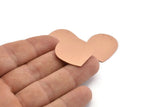 D Shaped Blank, 6 Raw Copper D Shaped Stamping Blanks (25x22x0.80mm) M468