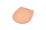 D Shaped Charm, 6 Raw Copper D Shaped Charms With 1 Hole, D Shape Blanks (25x22x0.80mm) M469